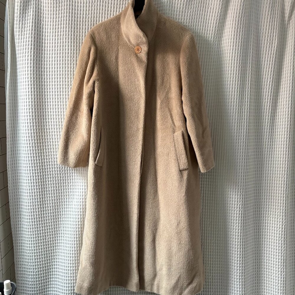 Cinzia Rocca beige Piacenza baby llama wool overcoat made in Italy women's 10P